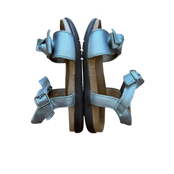 Stride Rite Leather Silver Sandals Savannah Toddler Girl 8W - Picture 3 of 4